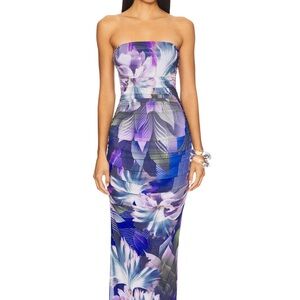 Floral Strapless Maxi Dress